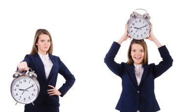 Saati beyaz olan iş kadını