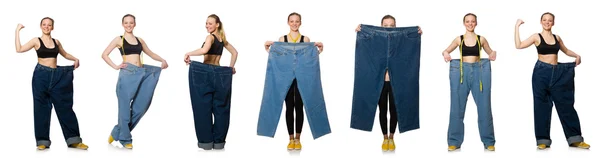 Foto composta de mulher no conceito de dieta — Fotografia de Stock
