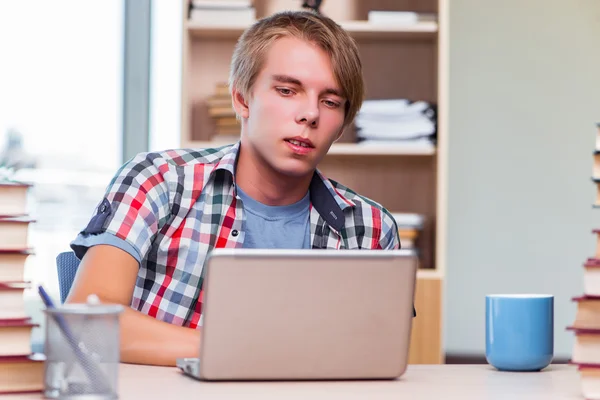 Young man student preparing for college exams — Stock Photo, Image