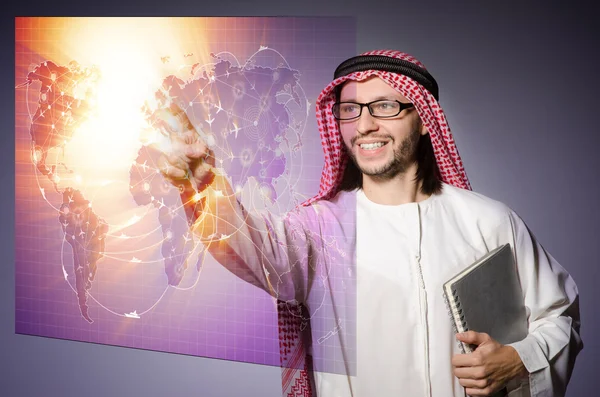 Arabische man in de wereld reizen concept — Stockfoto