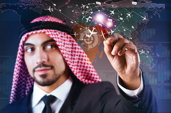 Arabische man in de wereld reizen concept — Stockfoto