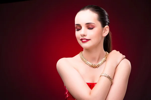 Woman in glamourous concept with jewelry — Stock Photo, Image