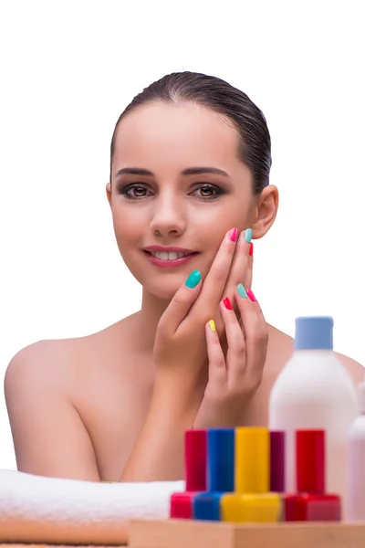 Woman in hand treatment manicure concept — Stock Photo, Image
