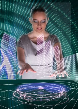 Kadın dj futurisctic kavram