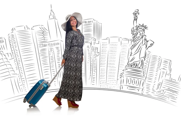 Young woman travelling to USA — Stock Photo, Image