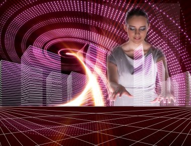 Kadın dj futurisctic kavram