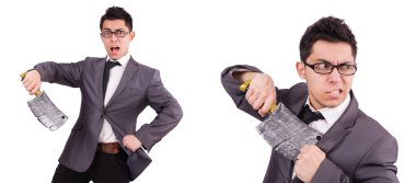 Baltası olan adam beyazdan soyutlanmış.