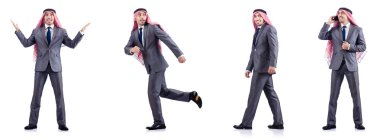 Arap işadamıyla bir dizi fotoğraf.