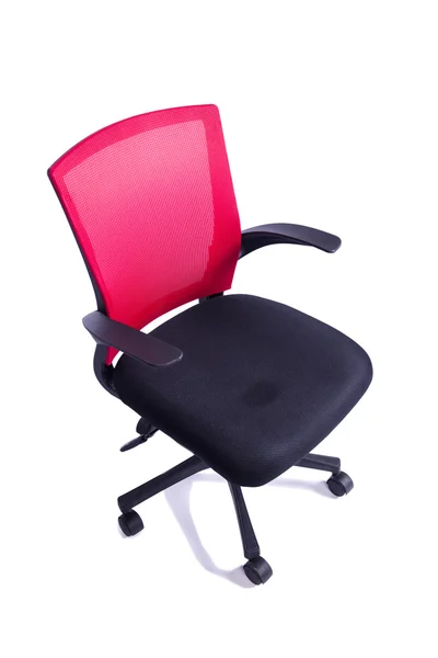 Chaise de bureau rouge isolée sur fond blanc — Photo