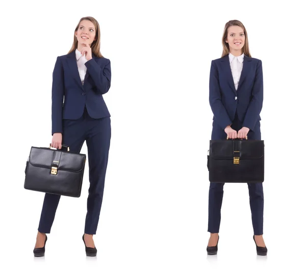 Geschäftsfrau im Anzug isoliert auf Weiß — Stockfoto