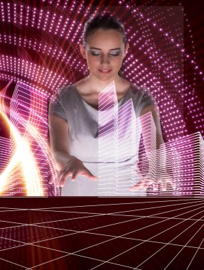 Kadın dj futurisctic kavram