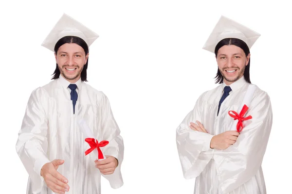 Fiatalember készen áll az egyetemi diplomaosztóra. — Stock Fotó