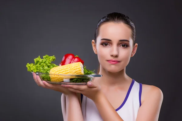 Nő az egészséges táplálkozás koncepció — Stock Fotó
