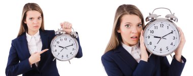 Saati beyaz olan iş kadını