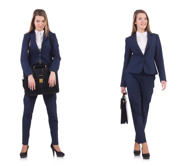 Femme d'affaires en costume isolé sur blanc — Photo