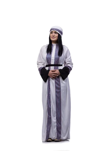 Mulher árabe isolado no fundo branco — Fotografia de Stock
