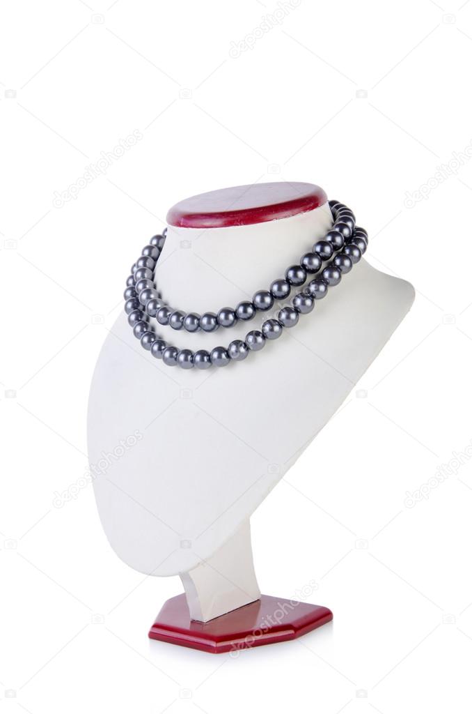 Pearl necklace isolated on the white background