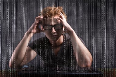 Genç hacker'dijital güvenlik kavramı