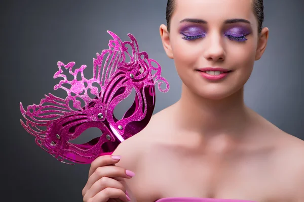 Young woman with carnival mask — Stock Photo, Image