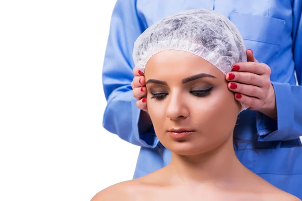 Beautiful young woman during face massage session — Stock Photo, Image