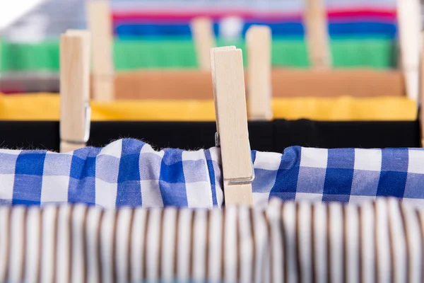 Collapsible clotheshorse isolated on the white background — Stock Photo, Image