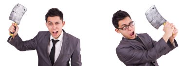 Baltası olan adam beyazdan soyutlanmış.