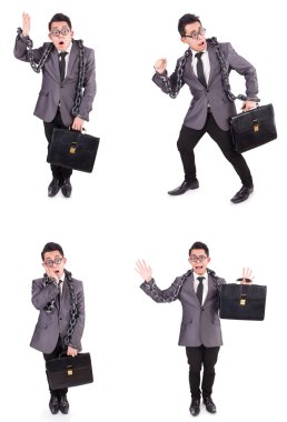 Beyazlara zincirlenmiş iş adamı