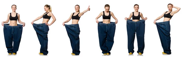 Composite photo of woman in dieting concept — Stock Photo, Image