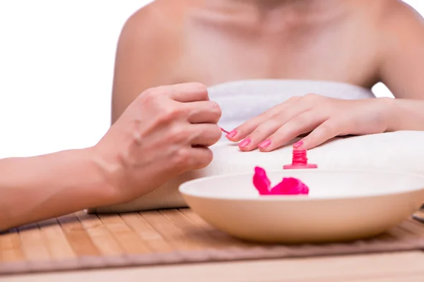 Manicura de la mano tratamiento en concepto de salud —  Fotos de Stock