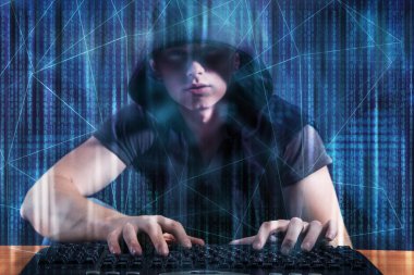 Genç hacker'dijital güvenlik kavramı