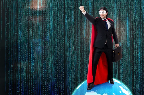 Man met supermachten uitspraak van de wereld — Stockfoto