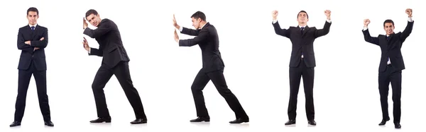 Collage de hombre de negocios aislado en blanco — Foto de Stock