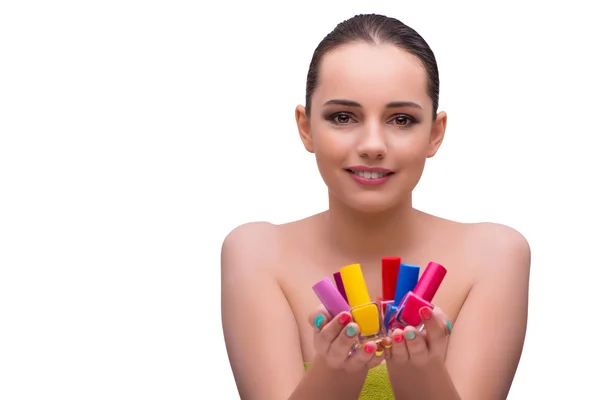 Concetto manicure donna in trattamento mano — Foto Stock