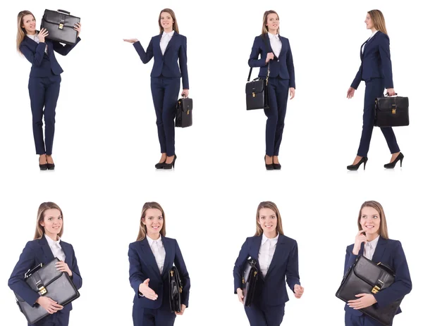 Businesswoman in suit isolated on white — Stock Photo, Image