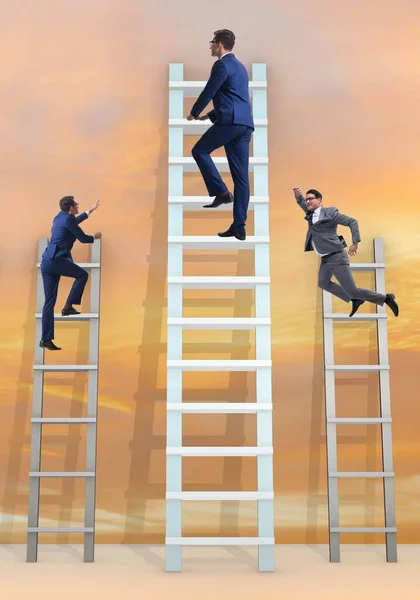 Carrière progressie concept met verschillende ladders — Stockfoto