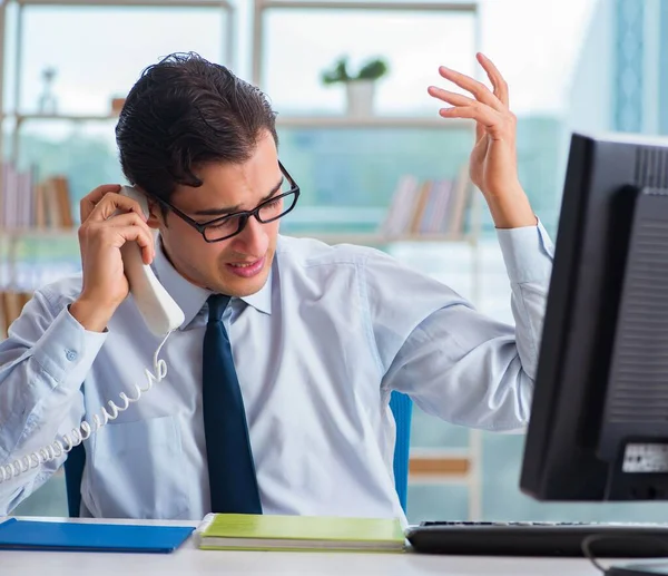 Businessman suffering from excessive armpit sweating