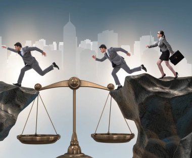 Adil iş konseptindeki iş adamları