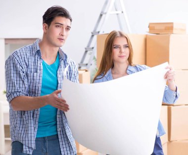 Genç aile planlama evi çizim ile yenileme