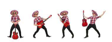 Konseptte sombrero olan komik bir Meksikalı.