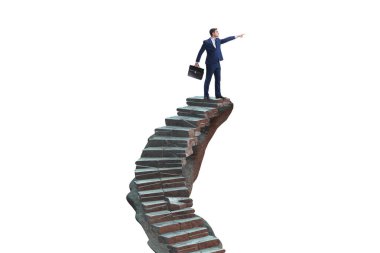 İş adamıyla kariyer merdiveni kavramı