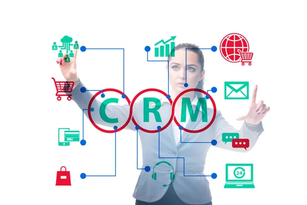 CRM custromer έννοια σχέση διαχείρισης με την επιχειρηματία — Φωτογραφία Αρχείου