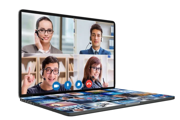 Concept of remote video conferencing during pandemic — Stock Photo, Image