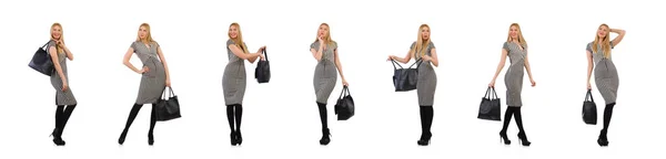 Женщина с сумкой в концепции моды — стоковое фото
