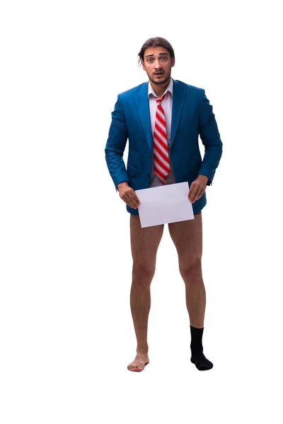 Young man with paper in unemployment concept — Stock Photo, Image