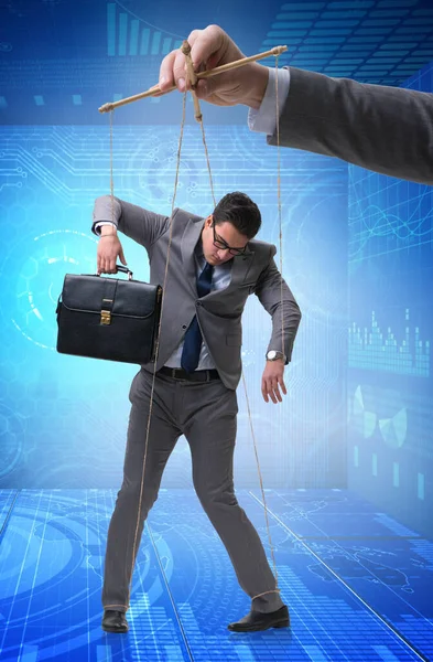 Businessman puppet being manipulated by boss — Stock Photo, Image