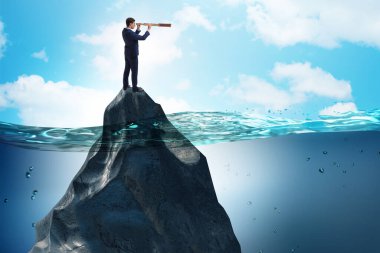 Hava tahminleri ve iş planlama konsepti işadamı