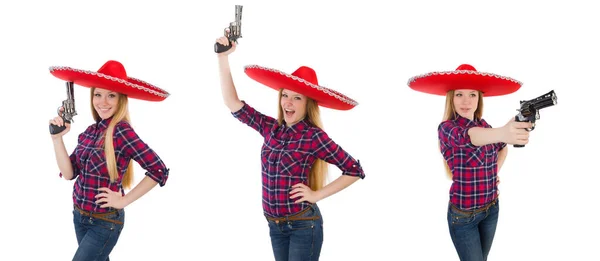 Divertente messicano con sombrero in concetto — Foto Stock