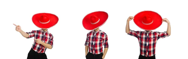 솜브레로를 데리고 있는 웃긴 멕시코 사람의 컨셉 — 스톡 사진