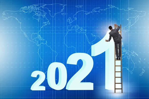 Concept de croissance avec transition entre 2020 et 2021 — Photo