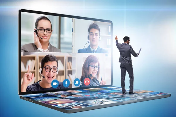 Concept of remote video conferencing during pandemic — Stock Photo, Image